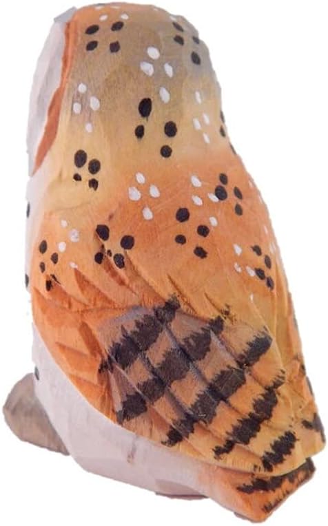 Hand-Carved Barn Owl Figurine - Miniature Decoration Forest Bird Carved Small Animal Sculpture Garden Statue, Small Wildlife Ornament for Home Decor, Nature-Inspired Gifts & Collectibles.