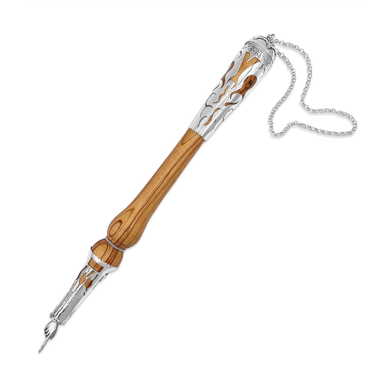 925 Sterling Silver and Olive Wood Torah Pointer Yad