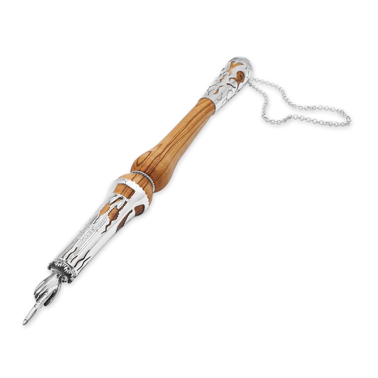 925 Sterling Silver and Olive Wood Torah Pointer Yad