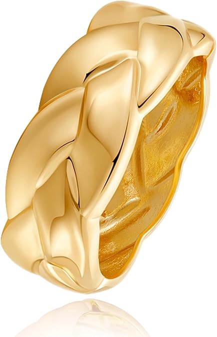 Gold Plated Chunky Bracelets for Women-Gold Open Bangle Cuff Waterproof Birthday Mother's Day Valuntine's Day Christmas Gifts