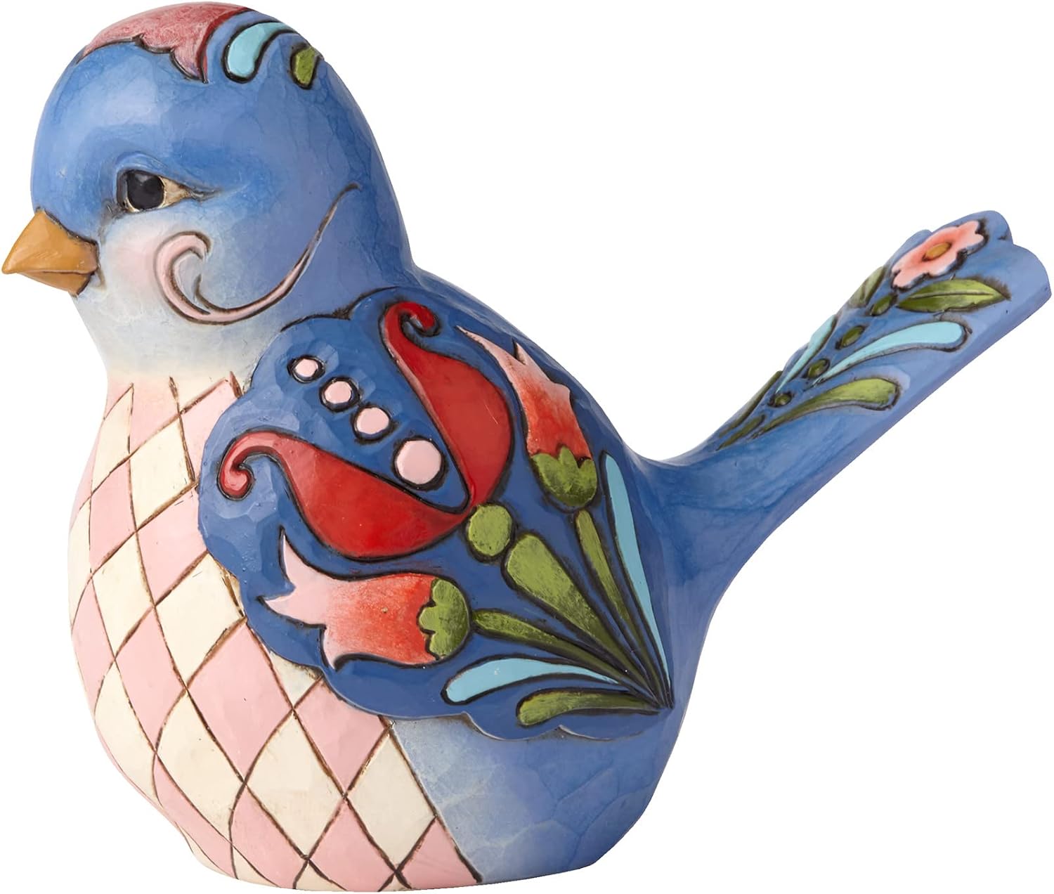 Enesco Jim Shore Heartwood Creek Bluebird of Happiness Floral Figurine, 4 Inch, Multicolor