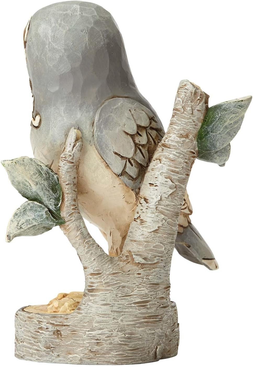 Enesco 4056970 Jim Shore Heartwood Creek White Woodland Owl On Branch Stone Resin Figurine, 4.49", Grey